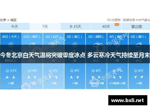 今冬北京白天气温将突破零度冰点 多云寒冷天气持续至月末